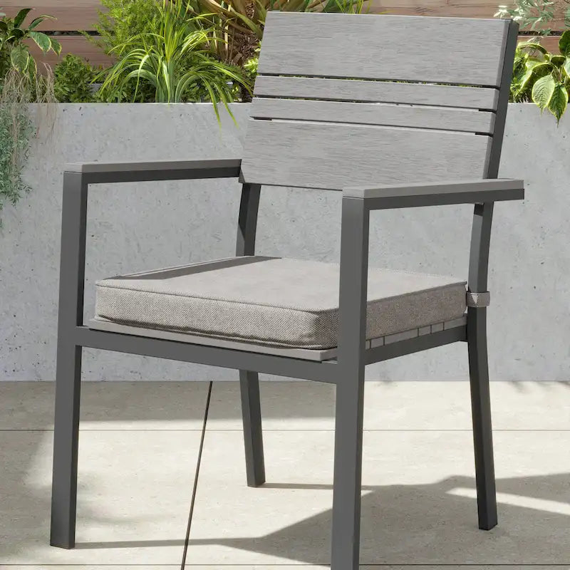 Ensemble de salle à manger d'extérieur Corvus Orville 7 pièces en aluminium avec plateau de table en WPC
