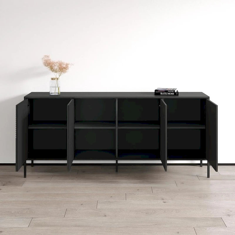 Buffet moderne en teck/cachemire/noir mat