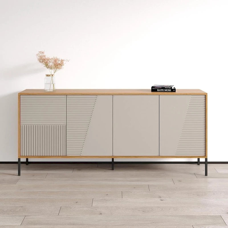 Buffet moderne en teck/cachemire/noir mat