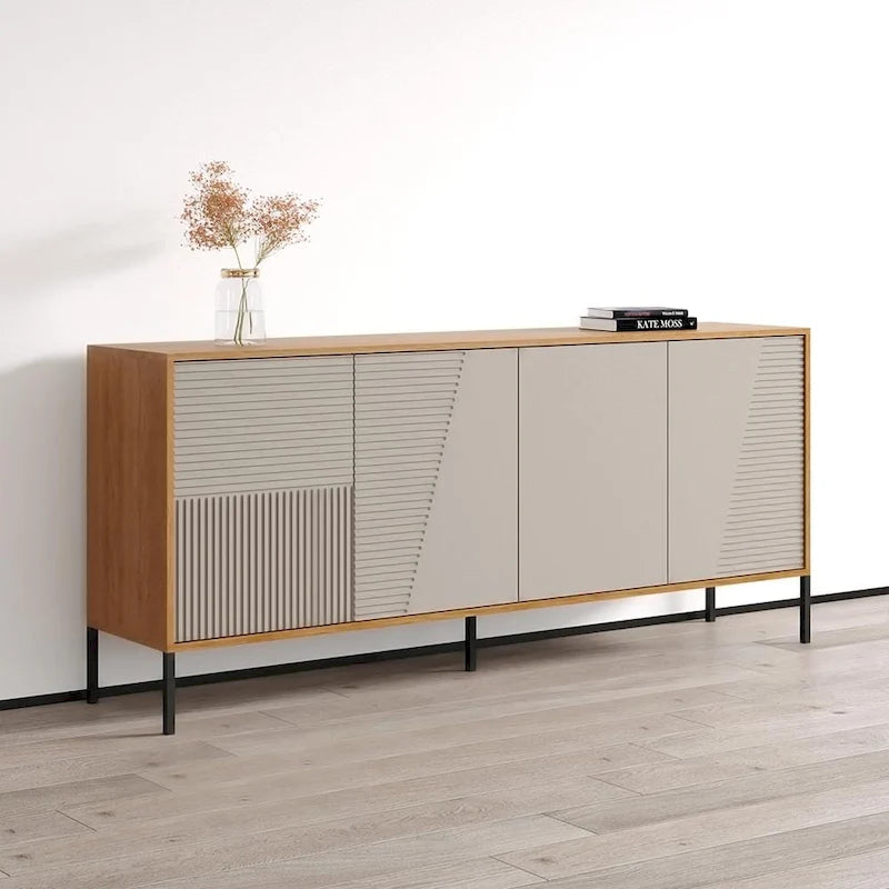 Buffet moderne en teck/cachemire/noir mat