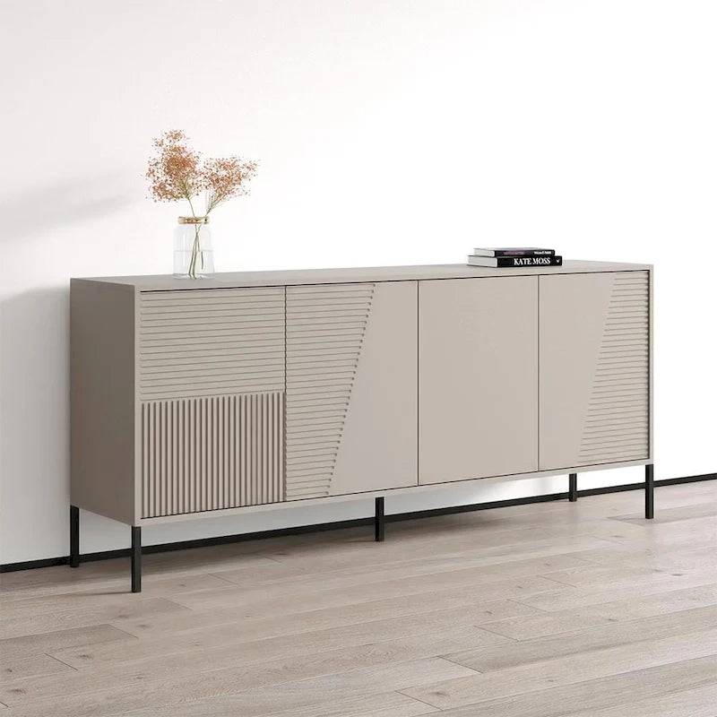 Buffet moderne en teck/cachemire/noir mat