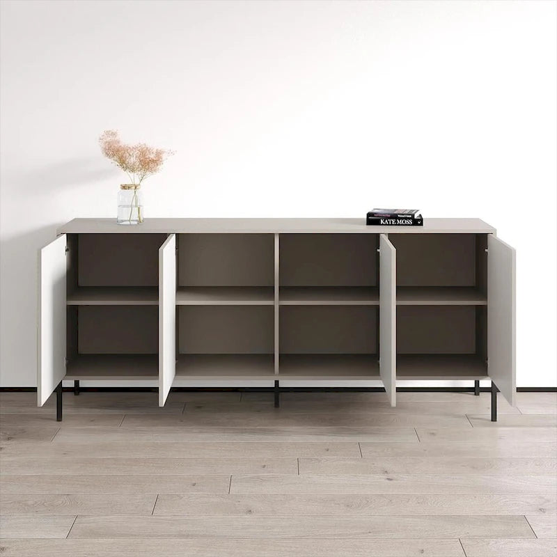 Buffet moderne en teck/cachemire/noir mat