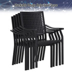 MAISON ARTS Ensemble de salle à manger de patio 9 pièces 1 grande table carrée en métal et 8 chaises empilables