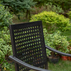 MAISON ARTS Ensemble de salle à manger de patio 9 pièces 1 grande table carrée en métal et 8 chaises empilables