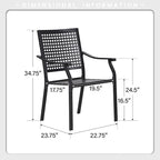 MAISON ARTS Ensemble de salle à manger de patio 9 pièces 1 grande table carrée en métal et 8 chaises empilables