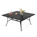 MAISON ARTS Ensemble de salle à manger de patio 9 pièces 1 grande table carrée en métal et 8 chaises empilables