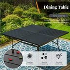 MAISON ARTS Ensemble de salle à manger de patio 9 pièces 1 grande table carrée en métal et 8 chaises empilables