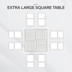 MAISON ARTS Ensemble de salle à manger de patio 9 pièces 1 grande table carrée en métal et 8 chaises empilables