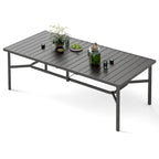 MAISON ARTS Ensemble de salle à manger de patio 9 pièces 1 grande table carrée en métal et 8 chaises empilables