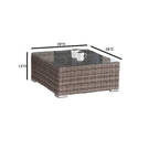 Ensemble de 4 sièges avec coussins en osier/rotin LSI