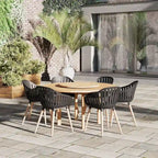 Ensemble de salle à manger d'extérieur Amazonia Rubi Lazy Susan en bois