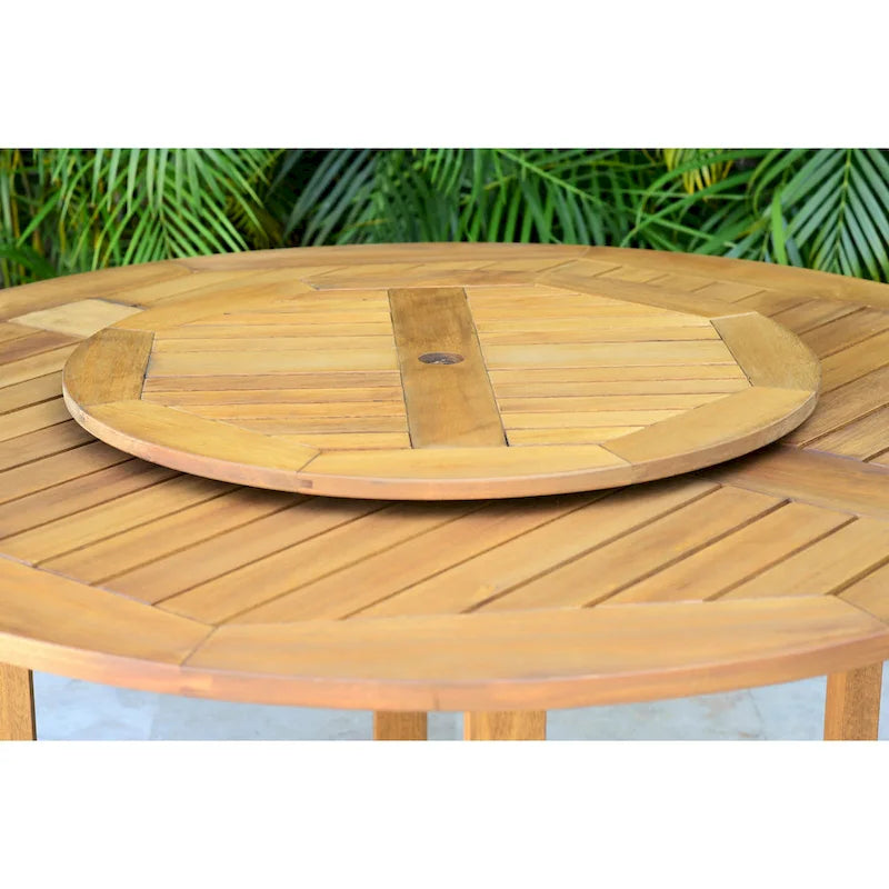 Ensemble de salle à manger d'extérieur Amazonia Rubi Lazy Susan en bois