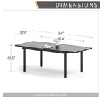 MAISON ARTS Ensemble de salle à manger de patio 9/7 pièces, mobilier de jardin en métal, 8/6 chaises à mouvement de ressort en C et 1 table extensible