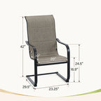 MAISON ARTS Ensemble de salle à manger de patio 9/7 pièces, mobilier de jardin en métal, 8/6 chaises à mouvement de ressort en C et 1 table extensible