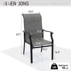 MAISON ARTS Ensemble de salle à manger de patio 9/7 pièces, mobilier de jardin en métal, 8/6 chaises à mouvement de ressort en C et 1 table extensible