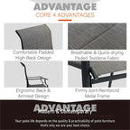 MAISON ARTS Ensemble de salle à manger de patio 9/7 pièces, mobilier de jardin en métal, 8/6 chaises à mouvement de ressort en C et 1 table extensible