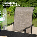 MAISON ARTS Ensemble de salle à manger de patio 9/7 pièces, mobilier de jardin en métal, 8/6 chaises à mouvement de ressort en C et 1 table extensible