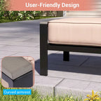 Ensemble de terrasse en rotin 7 pièces avec canapé 3 places, coussins épais, table basse et cadre robuste