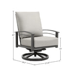 Fauteuil de jardin pivotant et à bascule Stanford Sunbrella à dossier haut