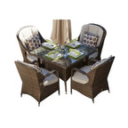 Ensemble de salle à manger d'extérieur 5 pièces Moda Wicker avec coussins