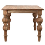Table à manger rectangulaire Owen à 4 pieds en bois de mindi sculpté recyclé