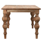 Table à manger rectangulaire Owen à 4 pieds en bois de mindi sculpté recyclé
