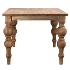Table à manger rectangulaire Owen à 4 pieds en bois de mindi sculpté recyclé