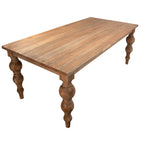 Table à manger rectangulaire Owen à 4 pieds en bois de mindi sculpté recyclé