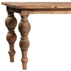 Table à manger rectangulaire Owen à 4 pieds en bois de mindi sculpté recyclé