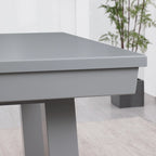 Ensemble de salle à manger avec table de billard extérieure Newport 2,13 m en ardoise avec 2 bancs et accessoires, finition ciment
