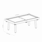 Ensemble de salle à manger avec table de billard extérieure Newport 2,13 m en ardoise avec 2 bancs et accessoires, finition ciment