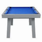 Ensemble de salle à manger avec table de billard extérieure Newport 2,13 m en ardoise avec 2 bancs et accessoires, finition ciment
