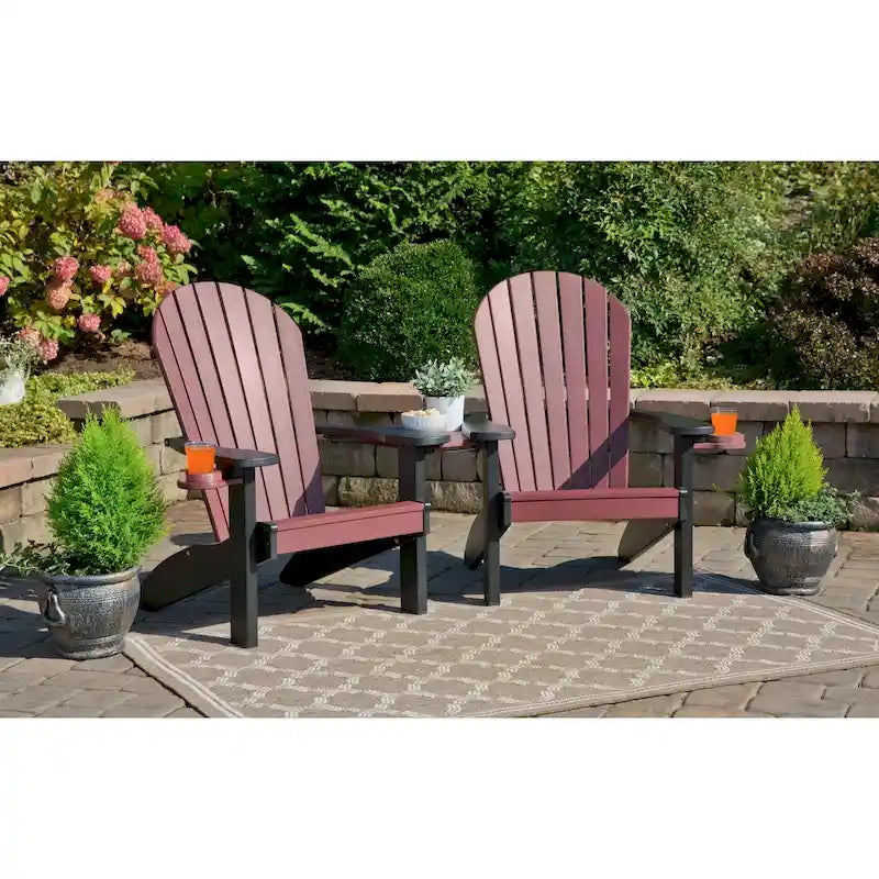 Ensemble de chaises Adirondack doubles en polyéthylène