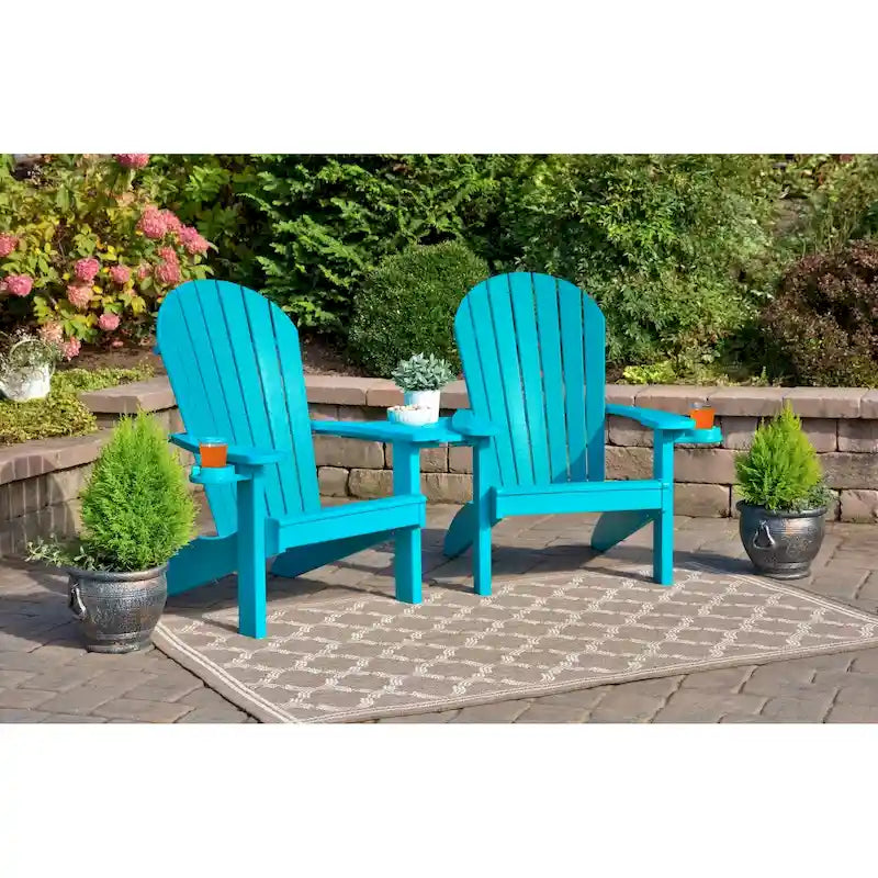 Ensemble de chaises Adirondack doubles en polyéthylène