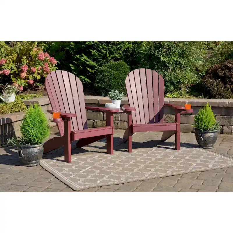 Ensemble de chaises Adirondack doubles en polyéthylène