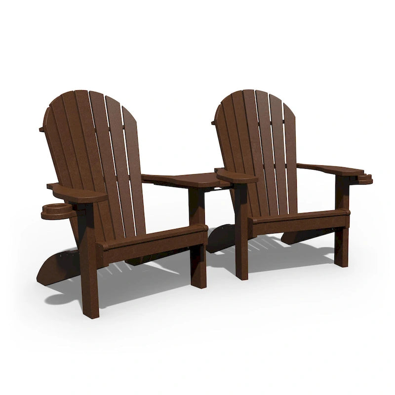 Ensemble de chaises Adirondack doubles en polyéthylène