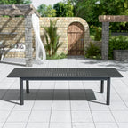 Table à manger d'extérieur rectangulaire extensible en aluminium DESwan 108 po x 39 po
