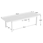 Table à manger d'extérieur rectangulaire extensible en aluminium DESwan 108 po x 39 po