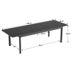 Table à manger d'extérieur rectangulaire extensible en aluminium DESwan 108 po x 39 po