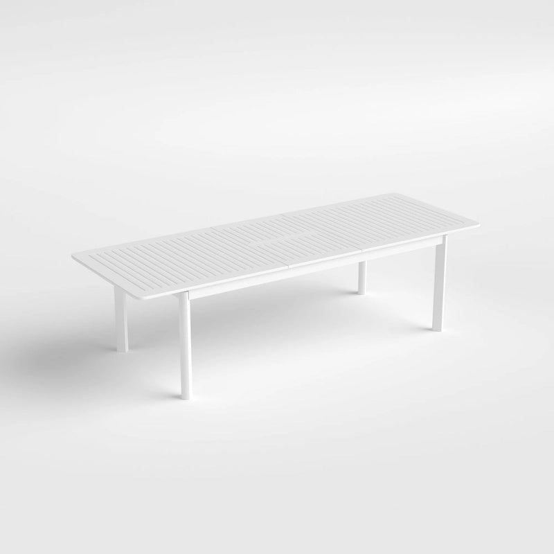 Table à manger d'extérieur rectangulaire extensible en aluminium DESwan 108 po x 39 po