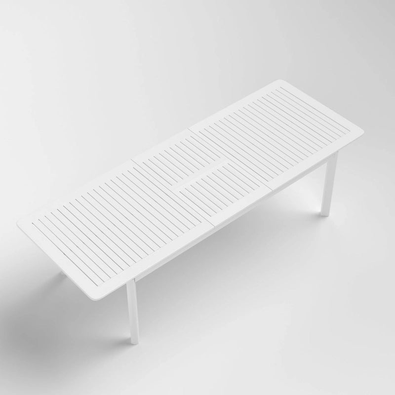 Table à manger d'extérieur rectangulaire extensible en aluminium DESwan 108 po x 39 po