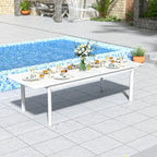 Table à manger d'extérieur rectangulaire extensible en aluminium DESwan 108 po x 39 po