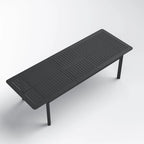 Table à manger d'extérieur rectangulaire extensible en aluminium DESwan 108 po x 39 po