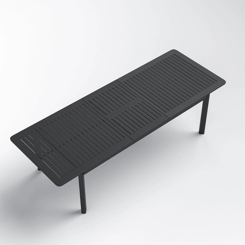 Table à manger d'extérieur rectangulaire extensible en aluminium DESwan 108 po x 39 po
