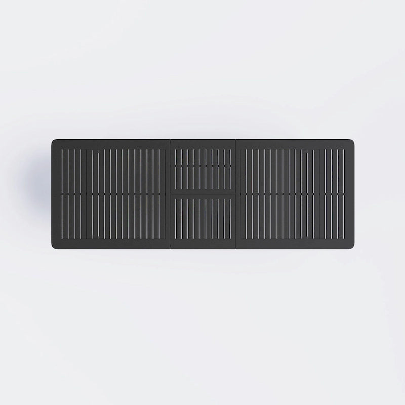 Table à manger d'extérieur rectangulaire extensible en aluminium DESwan 108 po x 39 po