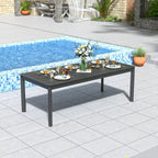 Table à manger d'extérieur rectangulaire extensible en aluminium DESwan 108 po x 39 po