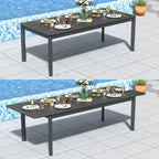Table à manger d'extérieur rectangulaire extensible en aluminium DESwan 108 po x 39 po