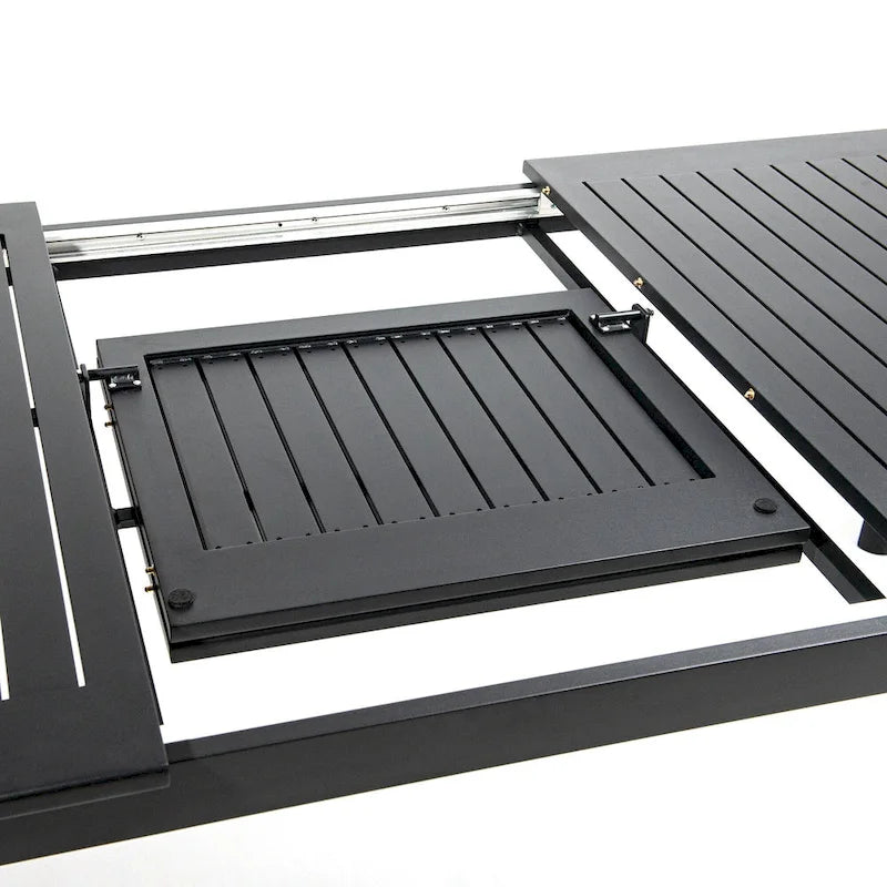 Table à manger d'extérieur rectangulaire extensible en aluminium DESwan 108 po x 39 po