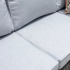 OVIOS Ensemble de conversation sectionnel en osier 6 pièces pour patio avec table de rangement en forme de tête de chat