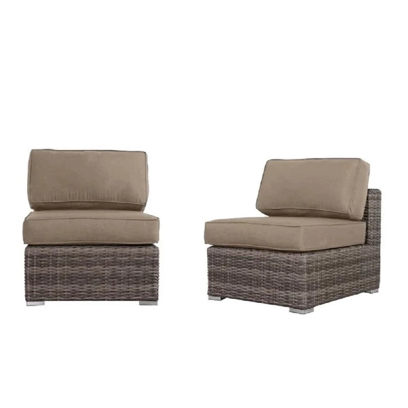 Ensemble de conversation 7 pièces en osier avec coussin LSI Verona